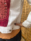 White Denim Jacket with Ombre Crochet