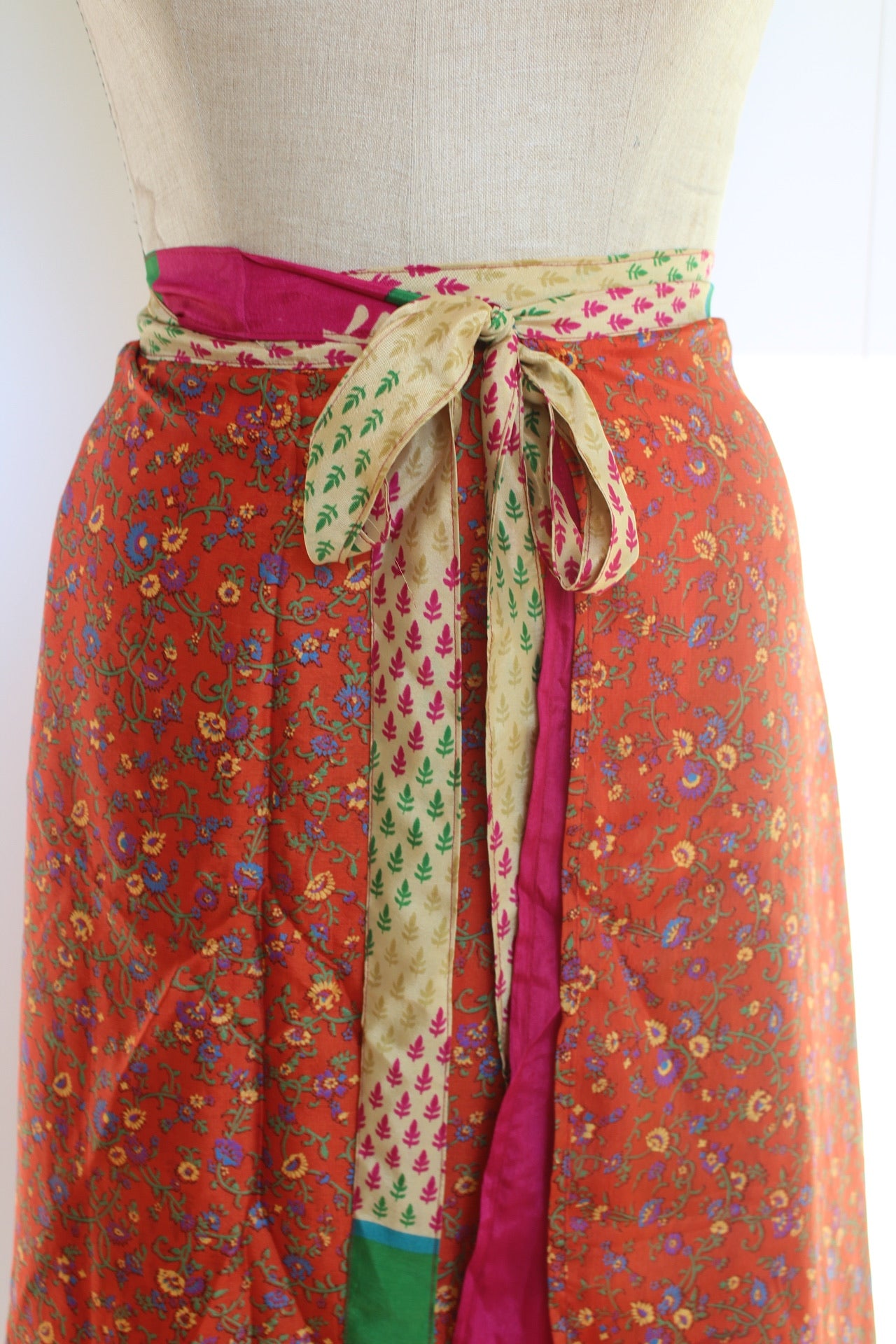 Midi Multi Wear Reversible Skirt - Orange Swirl