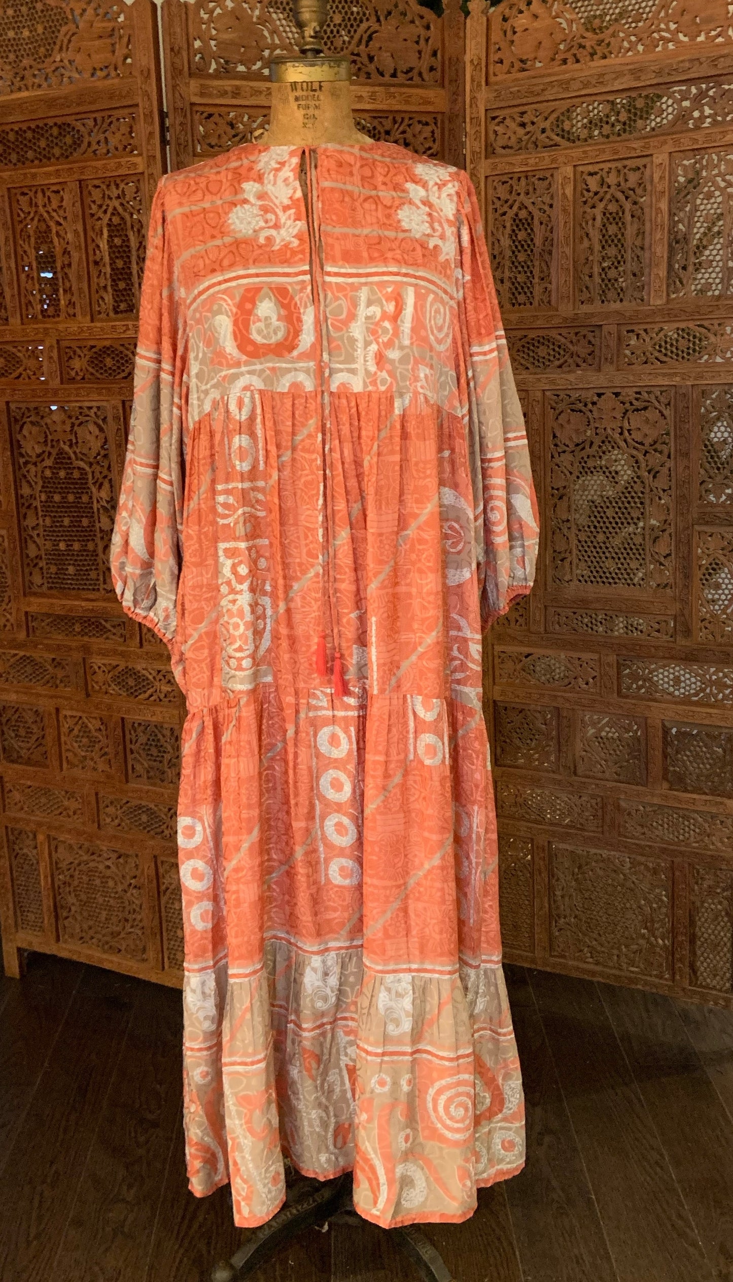 Byron Silk Maxi Dress - Coral Queen