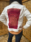 White Denim Jacket with Ombre Crochet