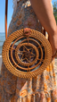Starburst Round Rattan Bag