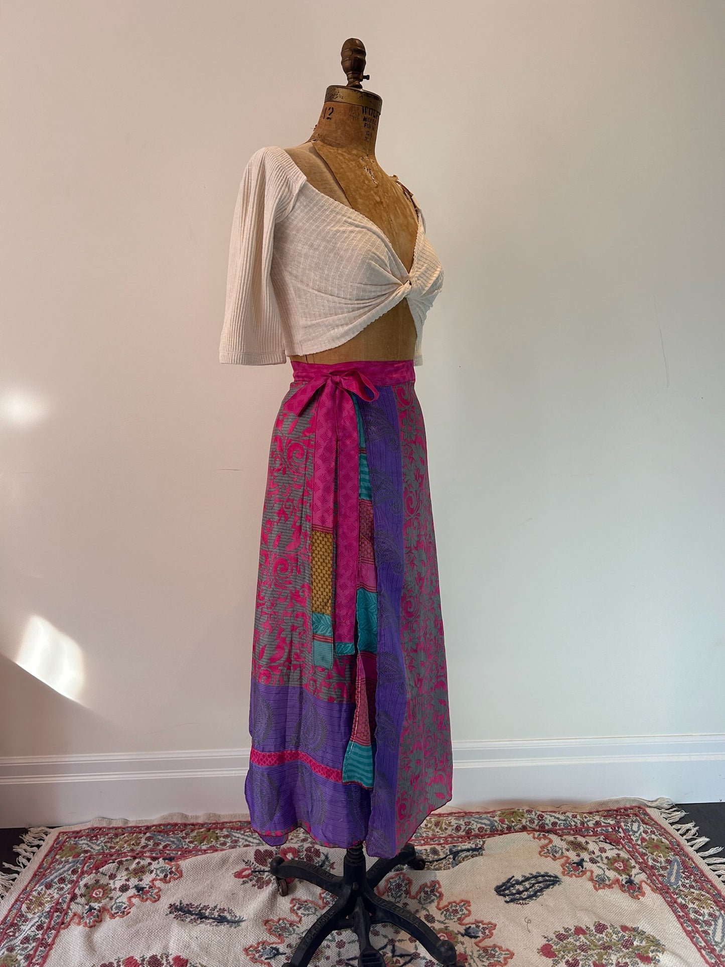 Long Multi Wear Reversible Skirt - Pink Teal