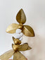 White Bead and Gold Metal Garland