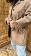 Vintage Suede Leather Fringe Jacket