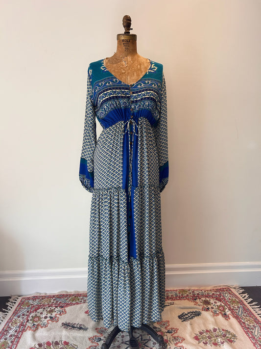 Maxi Duster Dress - Blue Mix