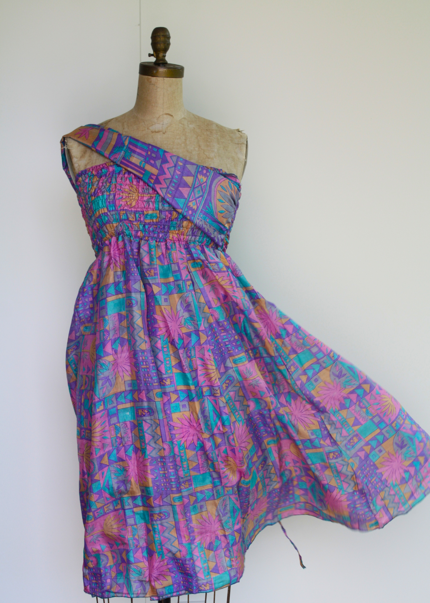 Wildflower Dress - Purple Geometric