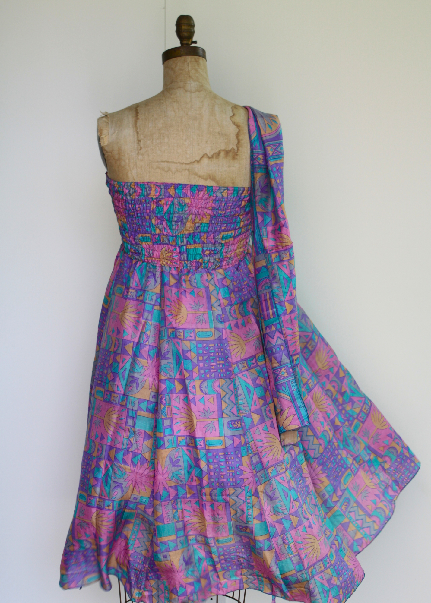 Wildflower Dress - Purple Geometric