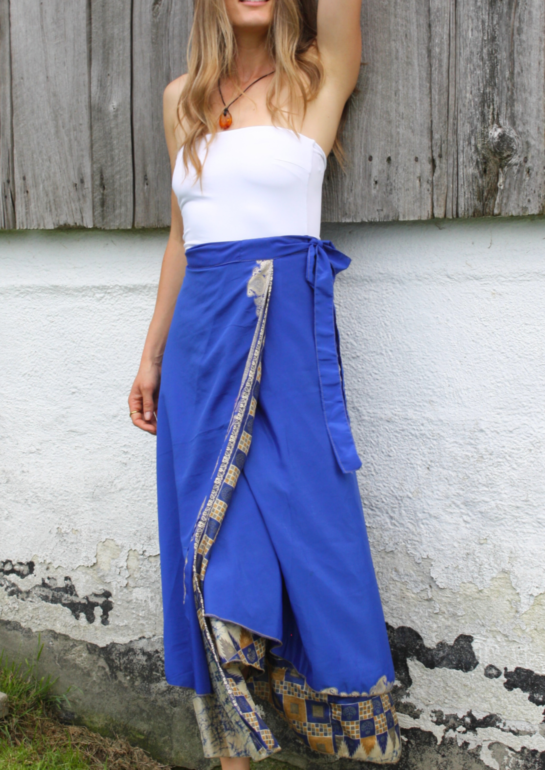 Long Multi Wear Reversible Skirt - Royal