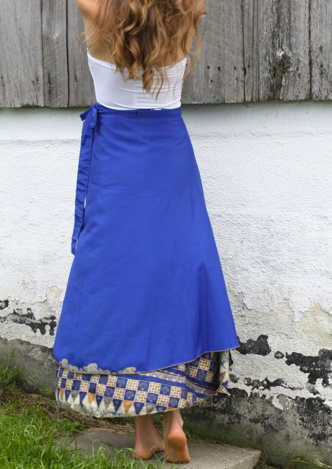 Long Multi Wear Reversible Skirt - Royal