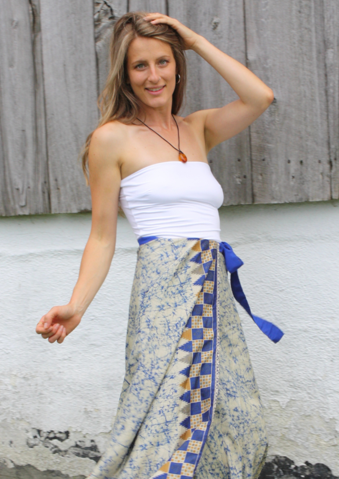 Long Multi Wear Reversible Skirt - Royal