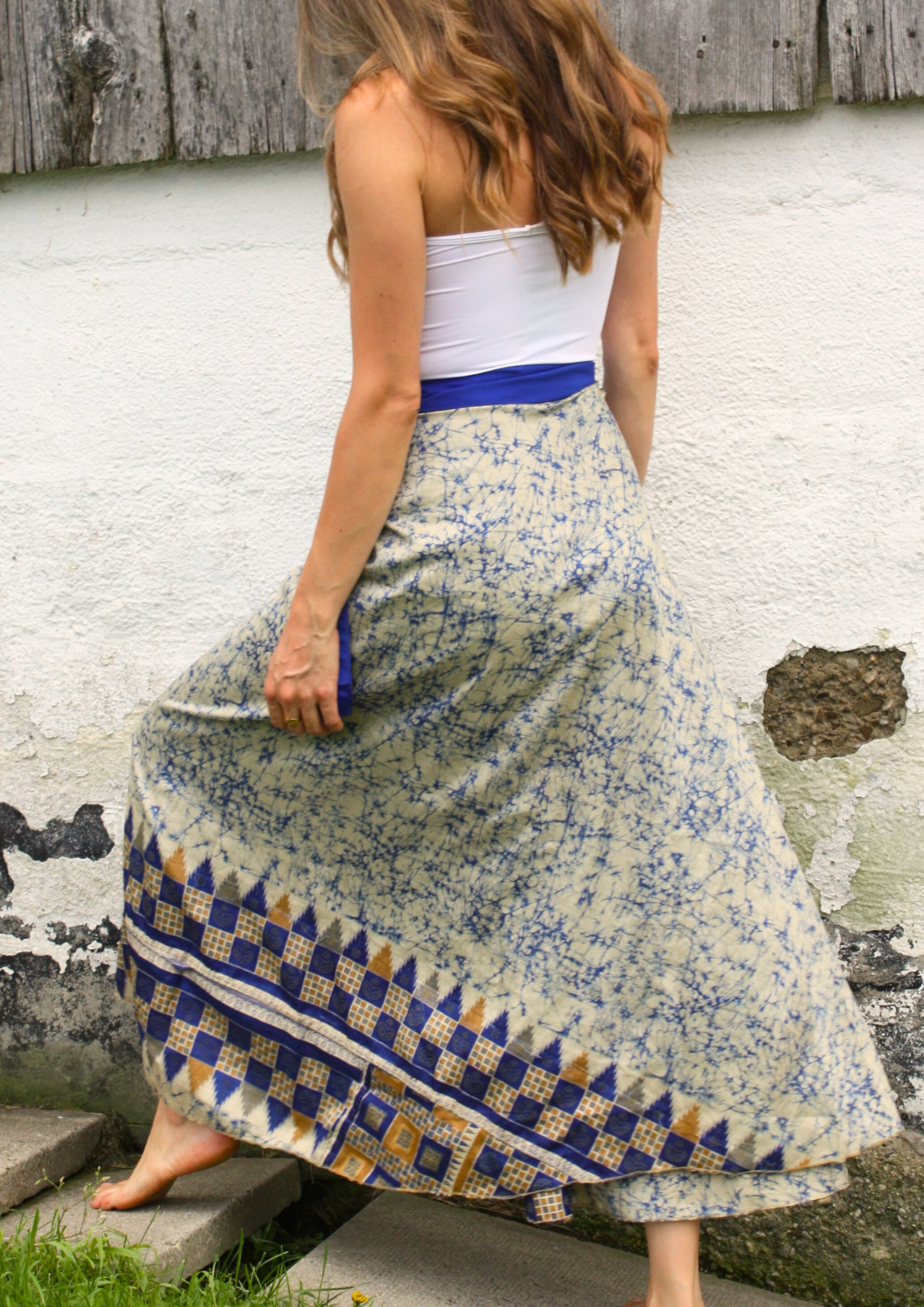 Long Multi Wear Reversible Skirt - Royal