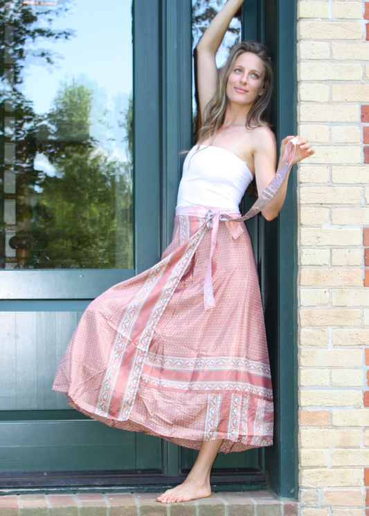 Long Multi Wear Reversible Skirt - Shades of Pink